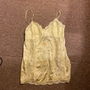 Yellow Lacey detailed tank top